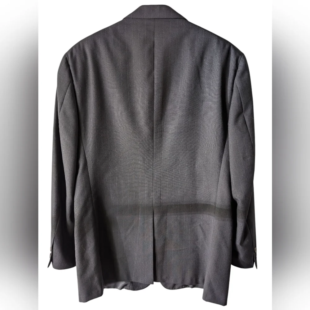 Brooks Brothers Vintage Black Pinstriped Wool Blend Blazer 41R